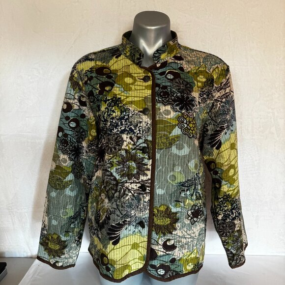 Multiples Women's Reversible Size 1X Open Front Light Weight Mid Length Jacket - Picture 1 of 16